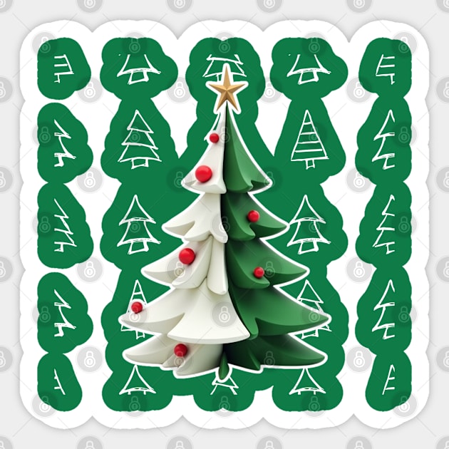 Christmas Tree Cake Sticker by Creatifly Graphic Tees